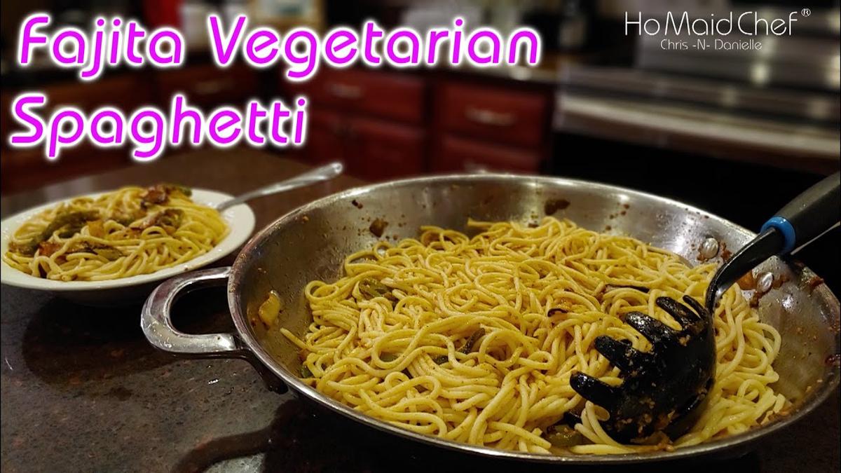 'Video thumbnail for Fajita Vegetarian Spaghetti | Dining In With Danielle'