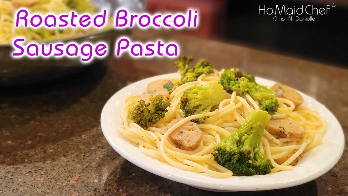 'Video thumbnail for Roasted Broccoli Sausage Pasta | Dining In With Danielle'