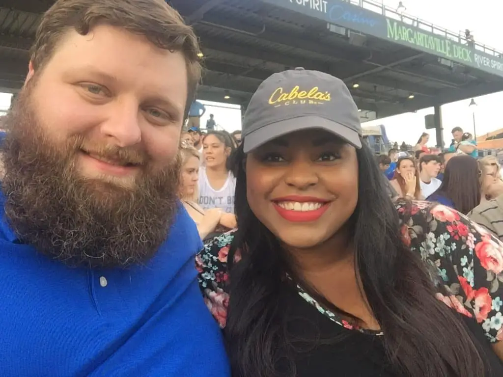 Spencer Heckathorn and his very lovely wife at a baseball game.