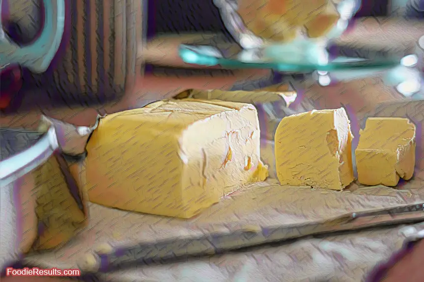 Butter on a cutting board